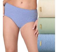 Bali Damen Pack, Lux Cotton Essentials Underwear, Moisture-Wicking, Tummy Control, 3-Pack Hipster-Höschen, Tropical Sand Heather/Seegrasgrün/Scenic Blue Heather, 9 (3er