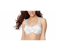 Bali Damen Satin Tracings Minimizer-BH, maximale Unterstützung, Bügel-BH, Df3562, Weiss/opulenter Garten, 80DD