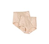 Bali Damen Shapewear Double Support® Koordinate Slip mit Spitze Bauch Panel Light Control 2er Pack - Beige - X-Groß