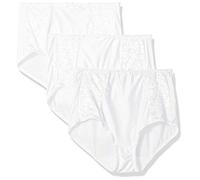 Bali Damen Unterwäsche Pack Unterkleid mit doppeltem Halt und Stretch Höschen Feuchtigkeitstransport Unterwäsche für Damen 3er-Pack, Weiß/Weiß/Weiß, 7