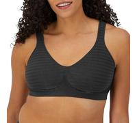 Bali Damen Wireless, Comfort Revolution Seamless T-Shirt Bra, ComfortFlex Fit, Moisture-Wicking BH, Schwarzer Streifen, XXX-Large
