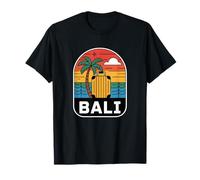 Bali Indonesia Suitcase Sonnenuntergang Palme Retro Meer T-Shirt