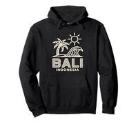 Bali Indonesia Wave Sonnenuntergang Palme Flugzeug Meer Pullover Hoodie