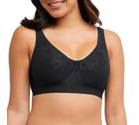 Bali Women's Comfort Revolution Wireless, Full-Coverage Wirefree T-Shirt Bra, DF3484, Black Aztec, 2X Large