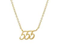 Balilou Engelszahl 555 Halskette Damen Gold Edelstahl wasserfest Geschenk