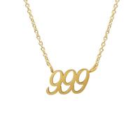Balilou Engelszahl 999 Halskette Damen Gold Edelstahl wasserfest Geschenk