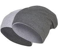 Balinco 2 in 1 Wendemütze - Reversible Slouch Long Beanie Jersey Baumwolle elastisch Unisex Herren Damen Mütze Heather in 24 (8) (Dark Grey/Light Grey)