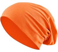 Balinco Jersey-Baumwolle Beanie für Herren & Damen - Unisex Weiche Stretch-Strickmütze, Leichte Ganzjahres Kopfbedeckung, Bequeme Alltags-Outdoor-Mütze, Pflegeleicht, Einheitsgröße (Orange)
