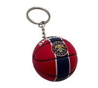 Ball Schlüsselanhänger kompatibel mit NBA Nuggets im Etui Farbe Einhorn Basketball Gadget Zubehör Geschenkidee Herren Damen Kinder Kreativer Anhänger 3D, rot, One size