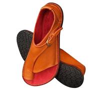 Ballen Orthopädisch Sandalen für Damen,Lässig Leicht Hallux Valgus Flache Hausschuhe,Sommer Römisch Reisen Damen Strand-Flip-Flops,für Plantarfasziitis/Fußkorrektur