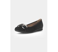 Ballerina aus Leder mit Schmuckkette schwarz 6,5