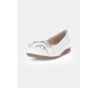 Ballerina aus Leder mit Schmuckkette weiß 4