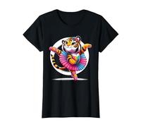Ballerina Bengal Tiger Tanzt T-Shirt, Damen, Schwarz, XXL