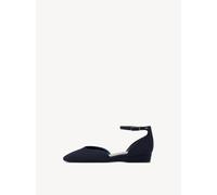 Tamaris Damen Ballerina mit Strap flach, blau, 39 EU