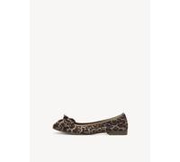 Tamaris Ballerina 58908355 Ziegenveloursleder Leoprint Braun Blockabsatz schmale Form Gr. 42 Damen