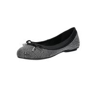 Ballerina BUFFALO "Buffalo Ballerinas Lederimitat/Textil", Damen, Gr. 37, schwarz (schwarz, silber), Lederimitat, Textil, casual, Schuhe (57195259-37) schwarz, silber