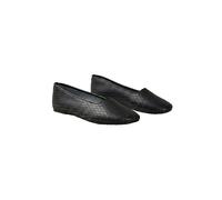 Ballerina CALVIN KLEIN "OBLIQUE BALLERINA CUT LTH", Damen, Gr. 40, schwarz, Leder, unifarben, Schuhe Ballerina, Schlupfschuh, Flats, Loafer mit Textur, schmale Form (81166438-40) schwarz