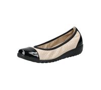 Ballerina CAPRICE "Caprice Ballerinas Leder", Damen, Gr. 36, schwarz (beige, schwarz), Leder, Schuhe Ballerina (21896942-36) beige, schwarz