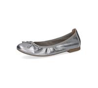 Ballerina CAPRICE "Caprice Ballerinas Leder", Damen, Gr. 36, silber, Leder, Schuhe Ballerina (61785450-36) silber