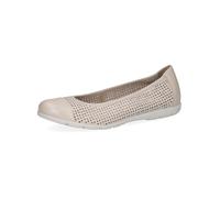 CAPRICE Damen Ballerinas aus Leder mit Lochmuster, Cremefarben (Cream Perlato), 37 EU