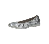 Ballerina CAPRICE "Caprice Ballerinas Leder", Damen, Gr. 38, silber, Leder, Schuhe Ballerina (93306137-38) silber