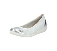 Caprice Ballerinas für Damen Leder Weiß/Silber Runde Spitze Größe 38