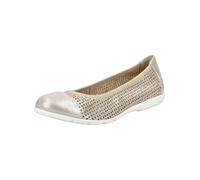 CAPRICE Damen Ballerinas aus Leder mit Lochmuster, Beige (Taupe Metallic), 40 EU
