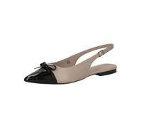 Ballerina CAPRICE "Caprice Ballerinas Leder/Synthetik", Damen, Gr. 40, beige, schwarz, Leder, Synthetik, Schuhe Ballerina (39246638-40) beige, schwarz