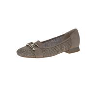 Ballerina CAPRICE "Caprice Ballerinas Leder/Textil", Damen, Gr. 38, mud, Leder, Textil, Schuhe Ballerina (38984140-38) mud