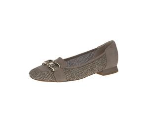 Ballerina CAPRICE "Caprice Ballerinas Leder/Textil", Damen, Gr. 39, mud, Leder, Textil, Schuhe Ballerina (38984140-39) mud