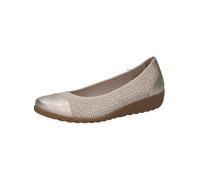 Ballerina CAPRICE "Caprice Ballerinas Leder/Textil", Damen, Gr. 41, weiß, gold, Leder, Textil, Schuhe Ballerina (51673453-41) weiß, gold