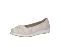 CAPRICE Comfort Damen Ballerinas aus Leder Bequem, Cremefarben (Offwhite Nappa), 41 EU