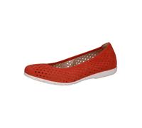CAPRICE Damen Ballerinas aus Leder Bequem, Orange (Orange Suede), 37 EU