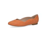 CAPRICE Damen Ballerinas aus Leder Elegant, Orange (Orange Suede), 37 EU