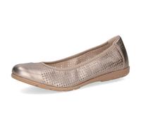 CAPRICE Damen Ballerinas aus Leder, Braun (Taupe METALLIC), 37 EU