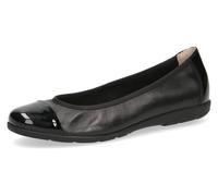 CAPRICE Damen Ballerinas aus Leder mit Lack, Schwarz (Black Comb), 40 EU