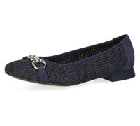 Ballerina CAPRICE, Damen, Gr. 42, blau (dunkelblau kombiniert), Leder, Textil, Schuhe Ballerina, Blockabsatz, Bequemschuh, Businessschuh mit Schmuckelement, Topseller (79129447-42)
