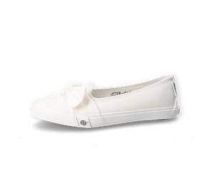 Ballerina DOCKERS BY GERLI, Damen, Gr. 40, weiß, Textil, Schuhe Ballerina, Freizeitschuh mit auffälliger Schleife (83978650-40) weiß