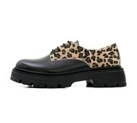 Ballerina DOGO "Brooklyn Black-Leo Damen Halbschuhe", Damen, Gr. 41, Normalschaft, schwarz, Lederimitat, Schuhe Ballerina, Handgefertigt (69664534-41) schwarz