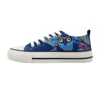 Ballerina DOGO "Liria Low-Top Sneaker Feathers Of The Owl Damen Sneaker", Damen, Gr. 37, Normalschaft, blau, Textil, Schuhe Ballerina, Handgefertigt (15872737-37) blau
