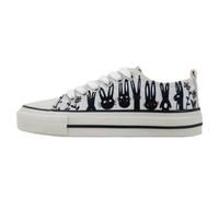Ballerina DOGO "Liria Low-Top Sneaker Line Of Rabbits Damen Sneaker", Damen, Gr. 41, Normalschaft, schwarz-weiß (weiß), Textil, Schuhe Ballerina, Handgefertigt (75964821-41) weiß