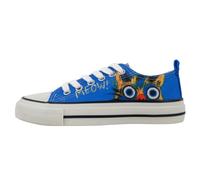 Ballerina DOGO "Liria Low-Top Sneaker Meow Attack Damen Sneaker", Damen, Gr. 37, Normalschaft, blau, Textil, Schuhe Ballerina, Handgefertigt (57735924-37) blau