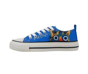 Ballerina DOGO "Liria Low-Top Sneaker Meow Attack Damen Sneaker", Damen, Gr. 39, Normalschaft, blau, Textil, Schuhe Ballerina, Handgefertigt (57735924-39) blau