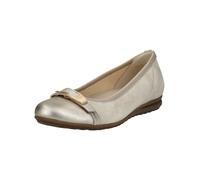 Ballerina GABOR COMFORT "Gabor Comfort Ballerinas Leder", Damen, Gr. 40, silber (puder), Leder, Schuhe Ballerina (89364068-40) puder
