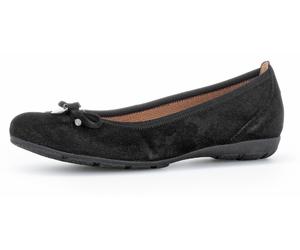 Ballerina GABOR, Damen, Gr. 36, schwarz, Ziegenveloursleder, Schuhe Ballerina, Flache Schuhe, Business Schuhe mit Hovercraft Luftkammern-Laufsohle (76193664-36)