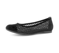 Ballerina GABOR, Damen, Gr. 37, schwarz, Textil, Ziegenveloursleder, unifarben, Schuhe Ballerina, Frühlingsschuh, Schlupfschuh in sommerlicher Häkeloptik (71885805-37) schwarz