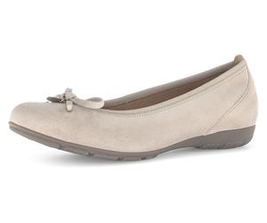 Ballerina GABOR, Damen, Gr. 38,5, beige (creme), Ziegenveloursleder, Schuhe Ballerina, Flache Schuhe, Business Schuhe mit Hovercraft Luftkammern-Laufsohle, Topseller (24294804-38,5)