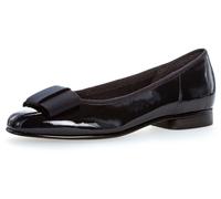 Ballerina GABOR, Damen, Gr. 38,5, blau (dunkelblau), Lackleder, Textil, Schuhe Ballerina, Flats, Kitten Heel, Festliche Schuhe mit dekorativer Schleife (62814761-38,5)