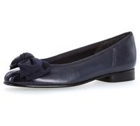 Ballerina GABOR, Damen, Gr. 38,5, blau (dunkelblau), Lacklederimitat, Leder, Schuhe Ballerina, Flats, Kitten Heel, Festliche Schuhe mit aufwendiger Schleife (89440407-38,5)