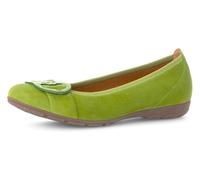 Ballerina GABOR, Damen, Gr. 38,5, grün (apfelgrün), Ziegenveloursleder, unifarben, Schuhe Ballerina, flache Schuhe, Slipper mit Hovercraft Luftkammern-Laufsohle (20966556-38,5) apfelgrün